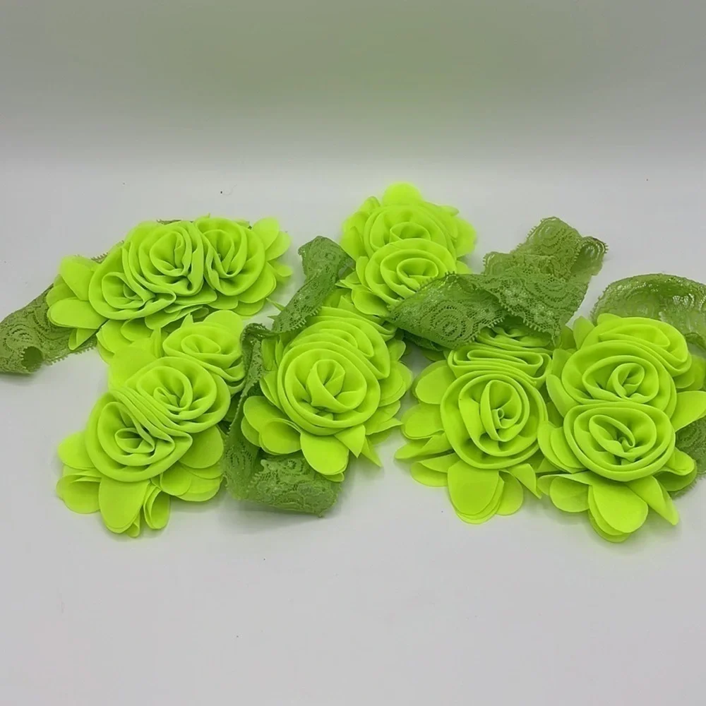 HEADBANDS SET OF 17 HOMEMADE SOLID COLOR FLORAL LACE BABY GIRL New without tags